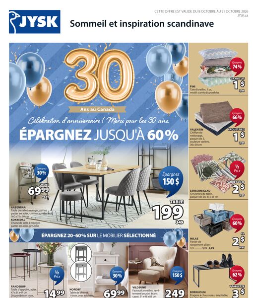 Circulaire JYSK du 8 au 21 octobre 2026