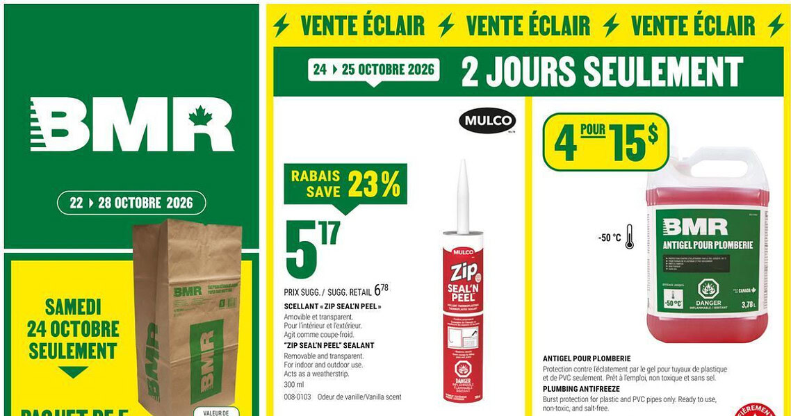 Circulaire BMR Le Groupe du 22 au 28 octobre 2026