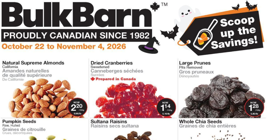 Circulaire Bulk Barn du 22 octobre au 4 novembre 2026