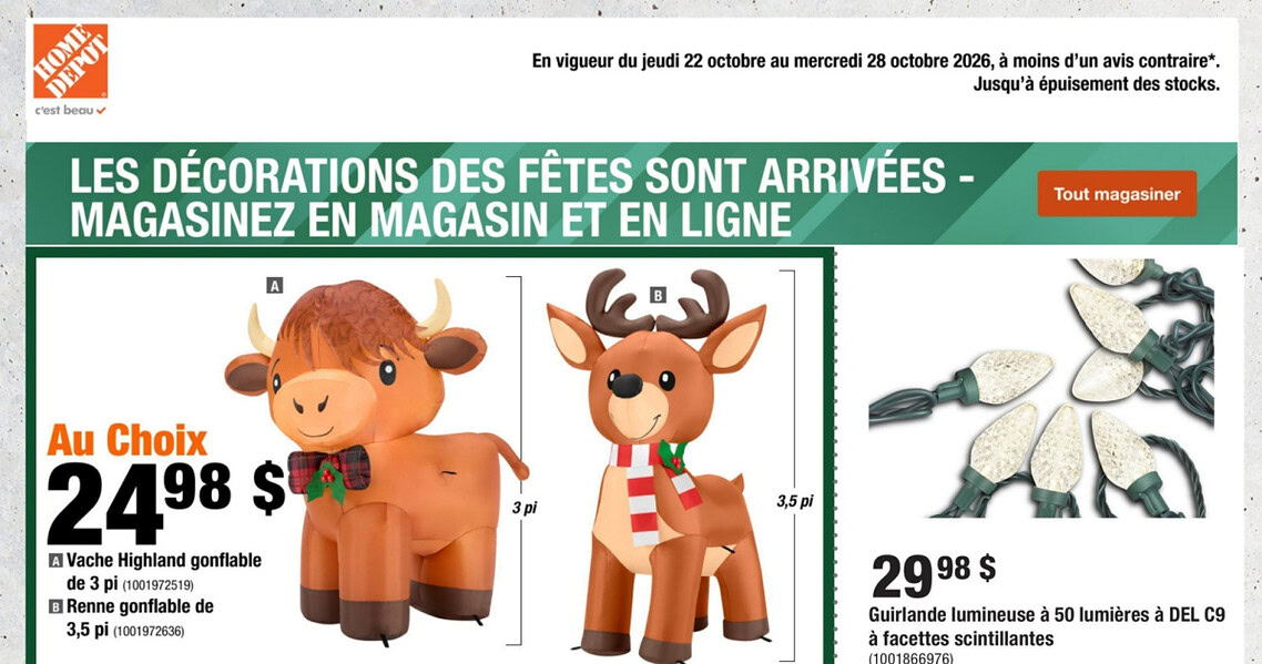 Circulaire Home Depot du 22 au 28 octobre 2026