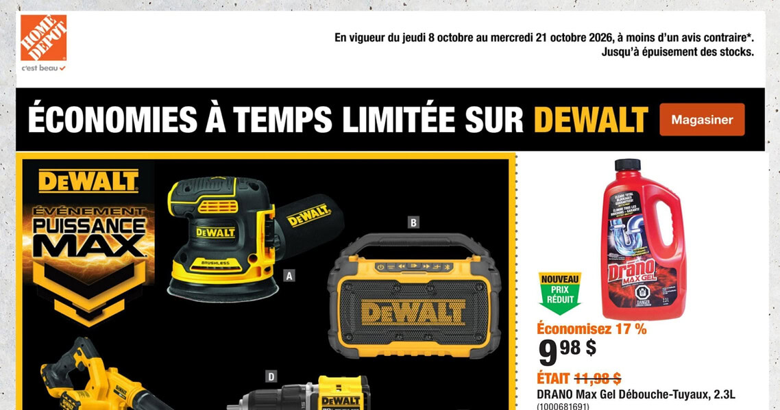 Circulaire Home Depot du 8 au 21 octobre 2026
