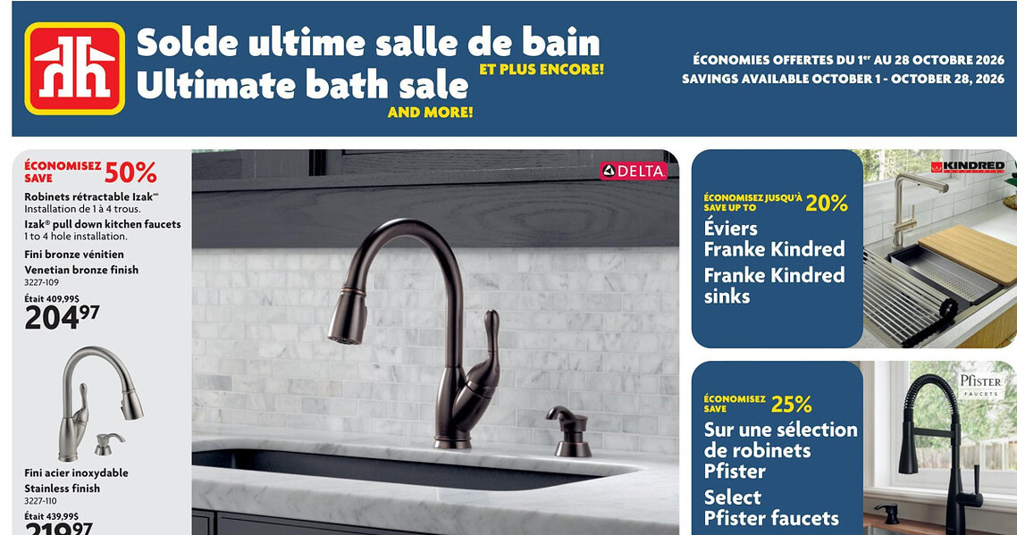 Circulaire Home Hardware du 1 au 28 octobre 2026