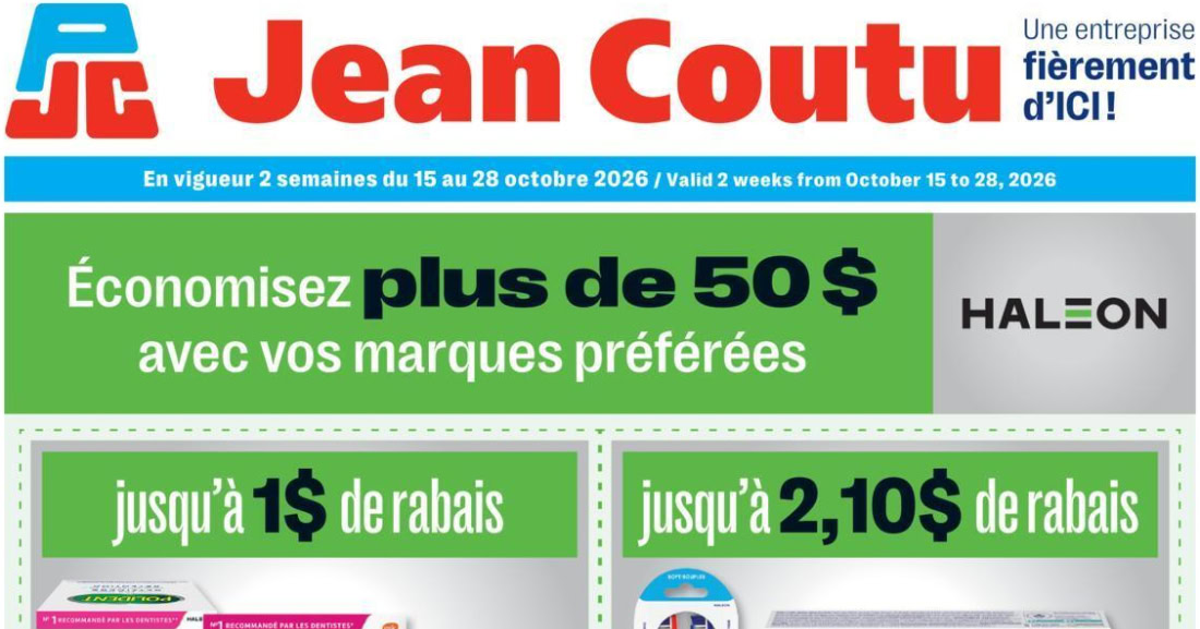 Circulaire Jean Coutu du 15 au 28 octobre 2026