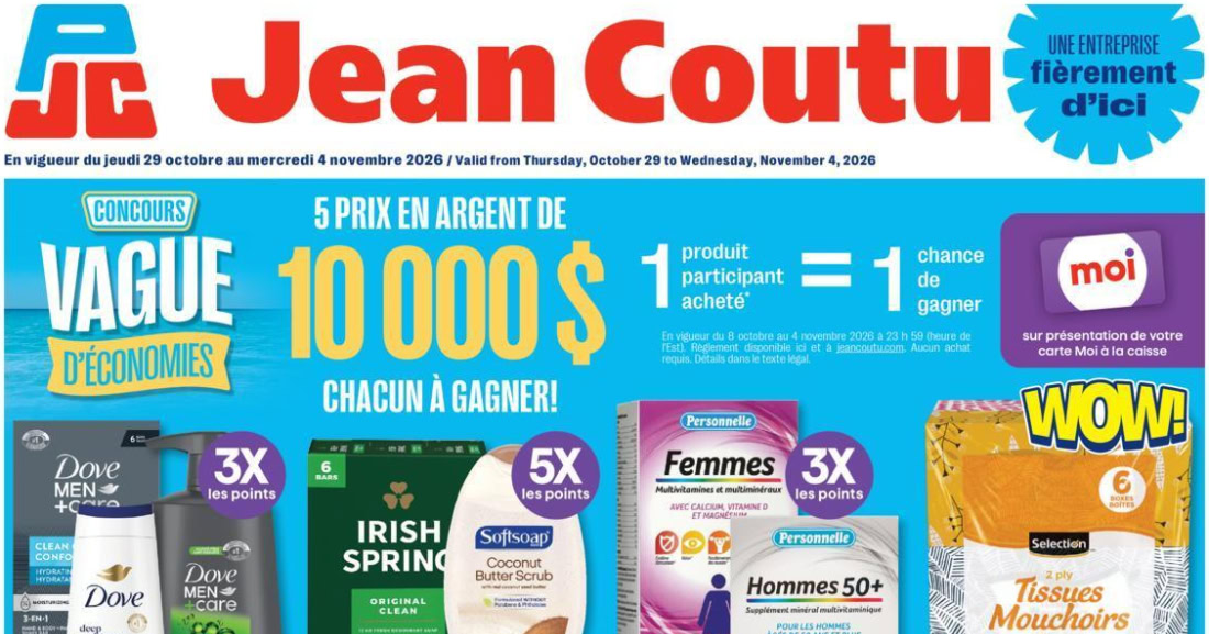 Circulaire Jean Coutu du 29 octobre au 4 novembre 2026
