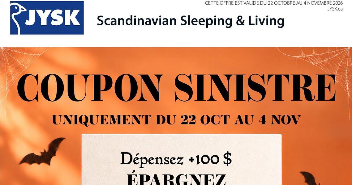 Circulaire JYSK du 22 octobre au 4 novembre 2026