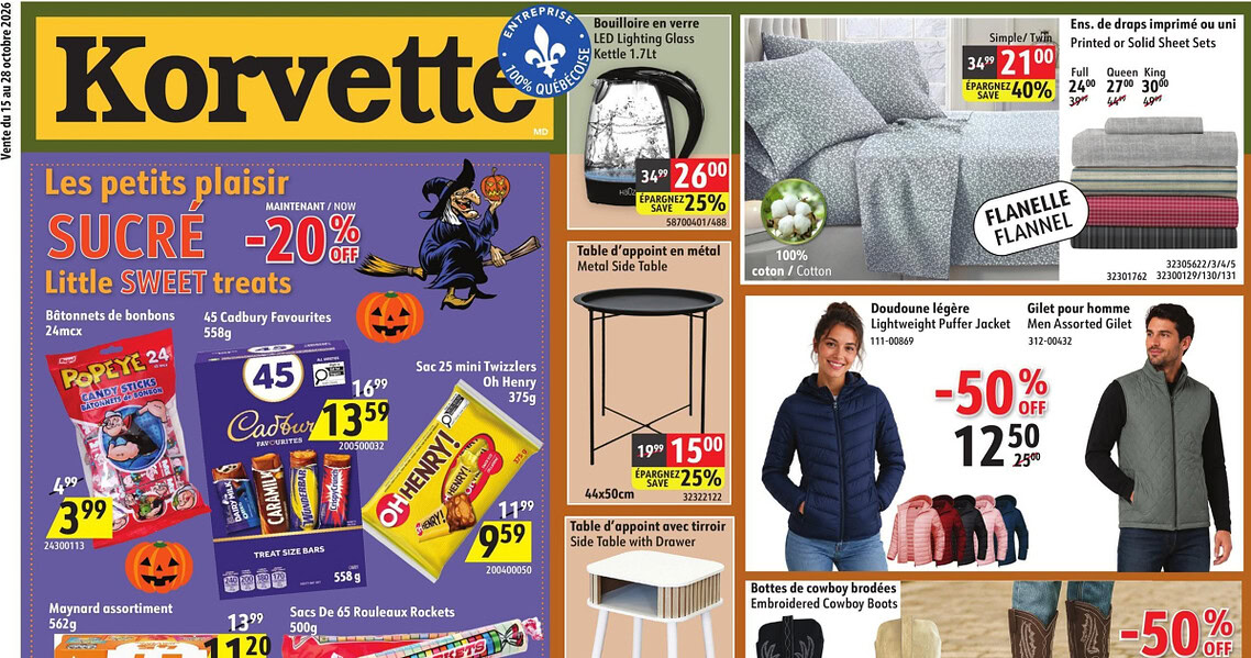 Circulaire Korvette du 15 au 28 octobre 2026