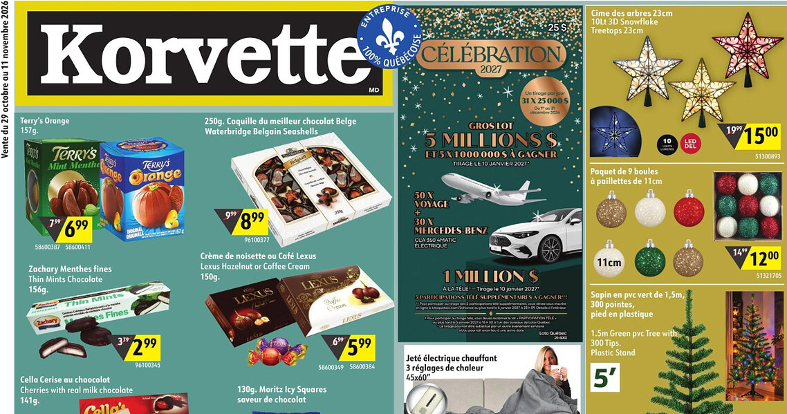 Circulaire Korvette du 29 octobre au 11 novembre 2026