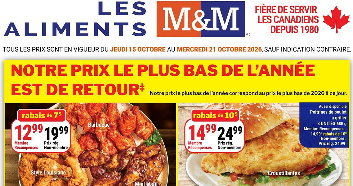 Circulaire Les aliments M&M du 15 au 21 octobre 2026