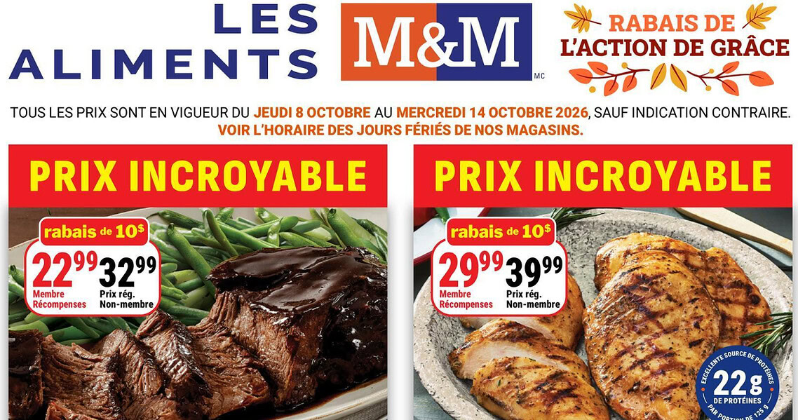 Circulaire Les aliments M&M du 8 au 14 octobre 2026