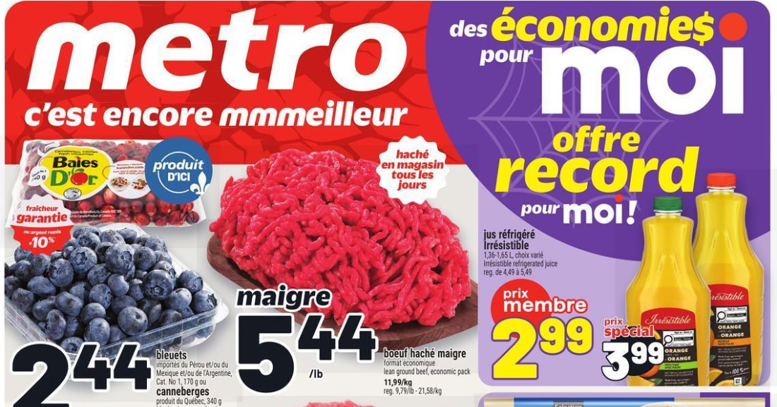 Circulaire Metro du 29 octobre au 4 novembre 2026