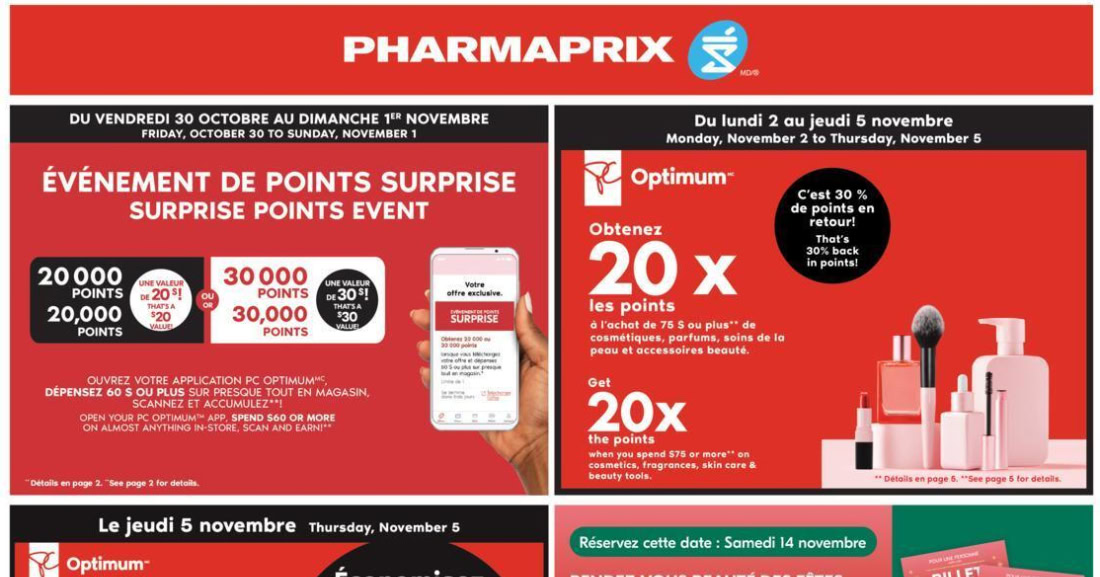 Circulaire Pharmaprix du 31 octobre au 6 novembre 2026