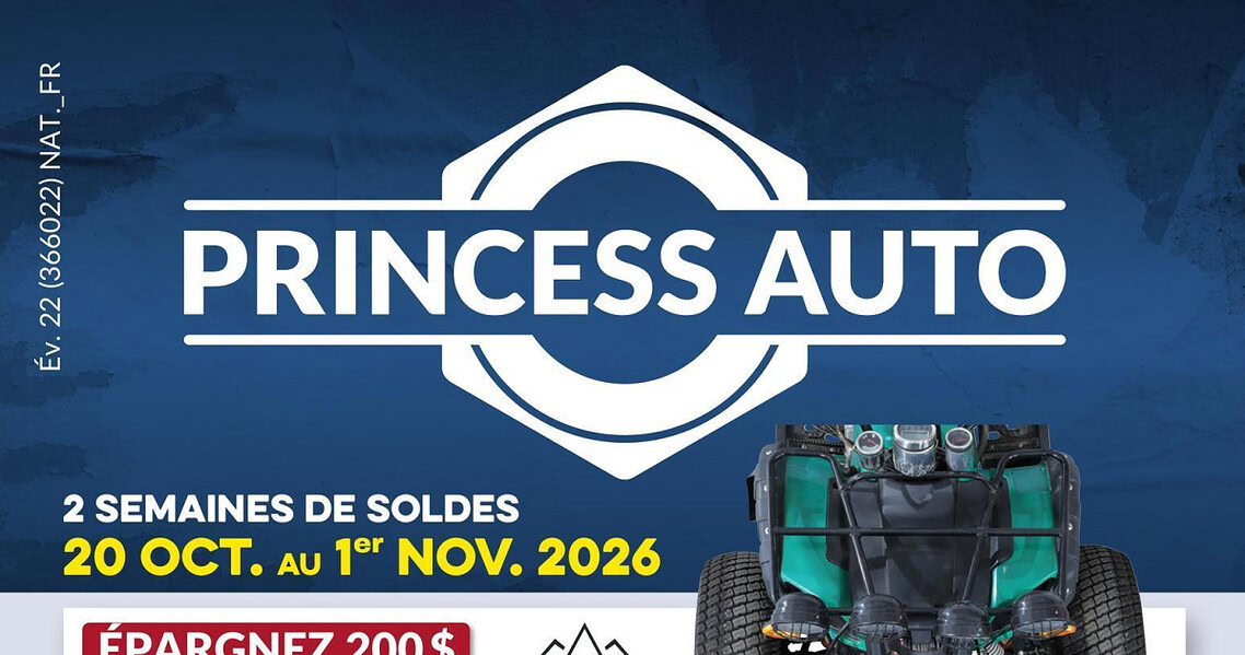 Circulaire Princess Auto du 20 octobre au 1 novembre 2026