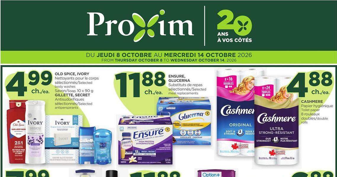 Circulaire Proxim du 8 au 14 octobre 2026